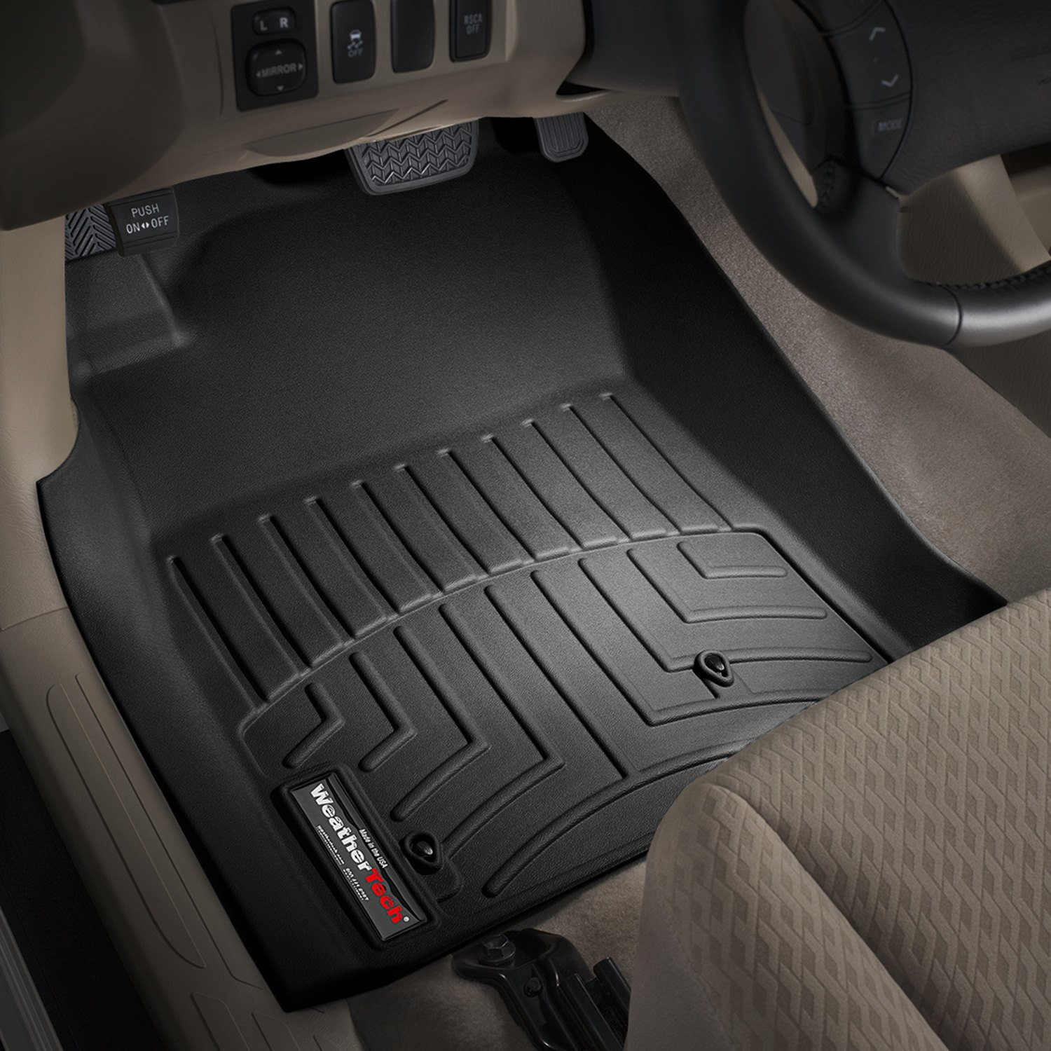 Weathertech 440211 FloorLiner Molded Floor Liners Black First Row Toyota Tacoma 05-07