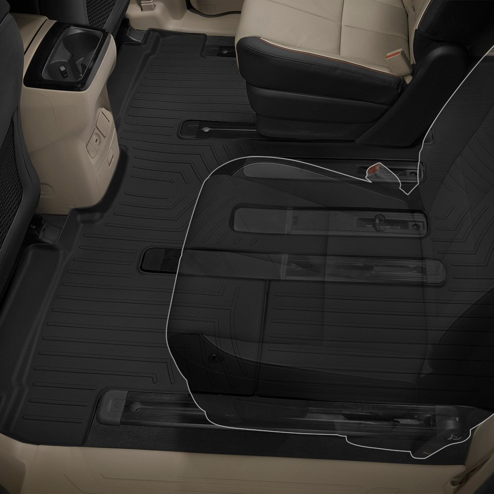 Weathertech 4410803 FloorLiner Molded Floor Liners Black Second & Third Rows Cadillac XT6 20-22