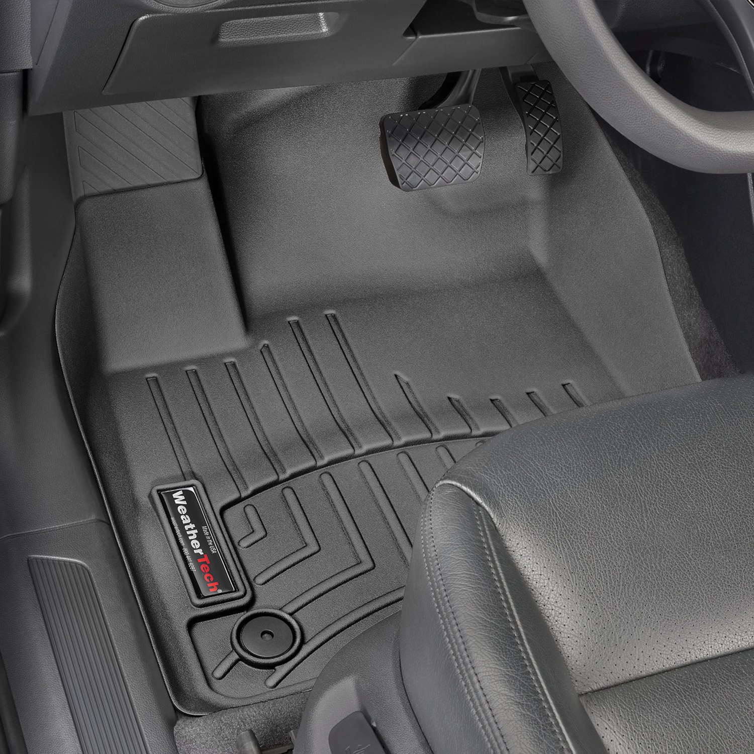 Weathertech 4410841 FloorLiner Molded Floor Liners Black First Row Volkswagen Atlas (with OEM Floor pins) 18-23