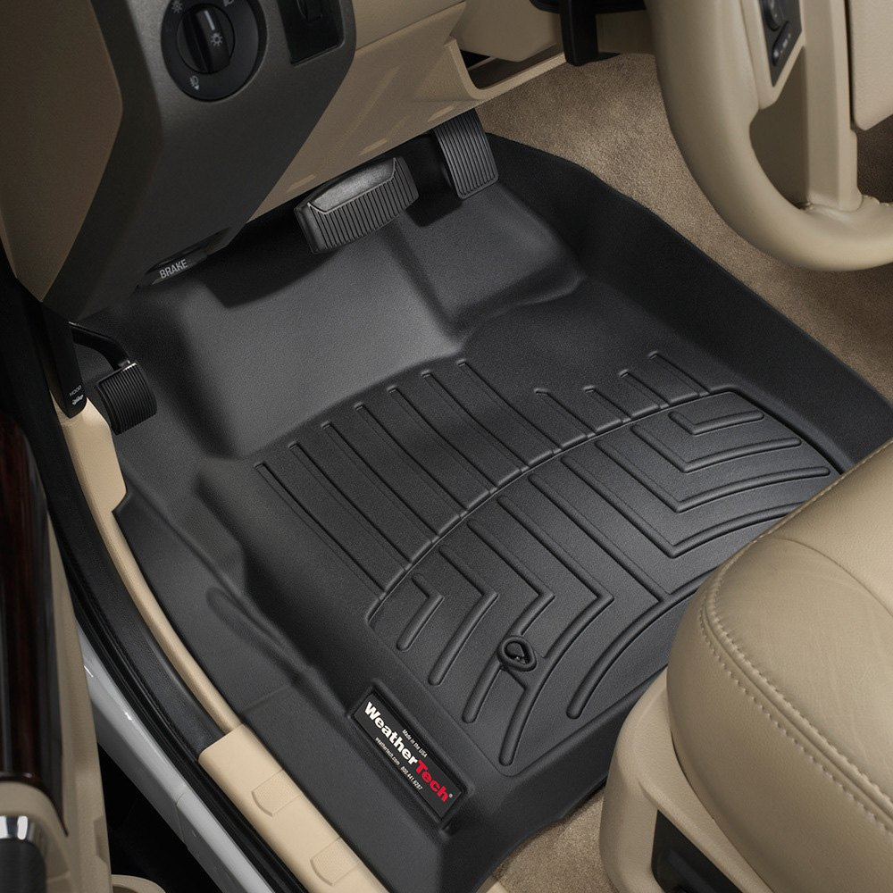 Weathertech 441201 FloorLiner Molded Floor Liners Black First Row Ford F-250/350/450/550 08-10