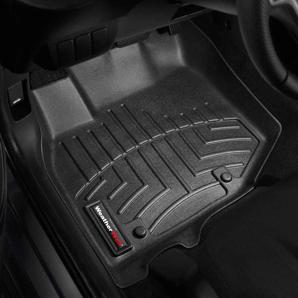 Weathertech 441811 FloorLiner Molded Floor Liners Black First Row Honda Fit 09-13