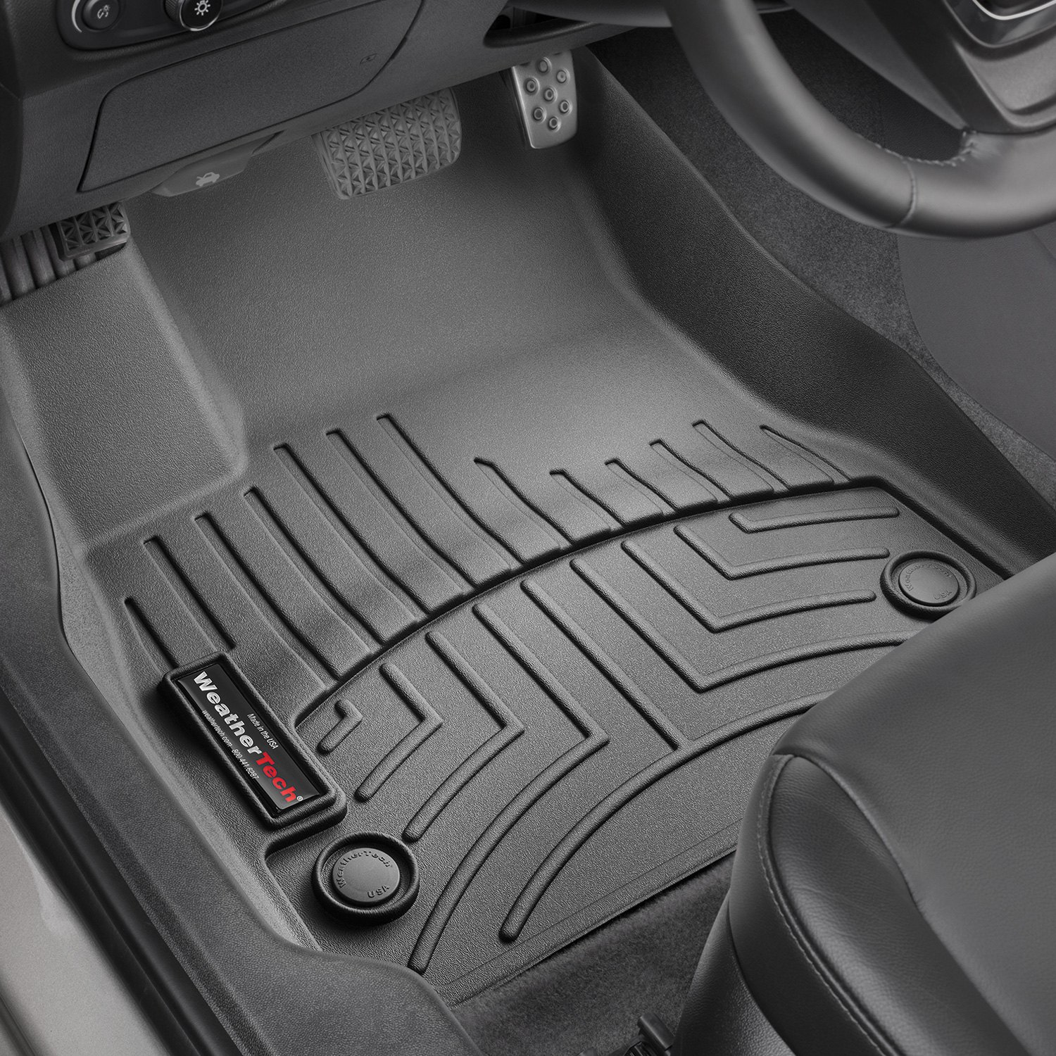 Weathertech 449031 FloorLiner Molded Floor Liners Black First Row Chevrolet Malibu 16-22