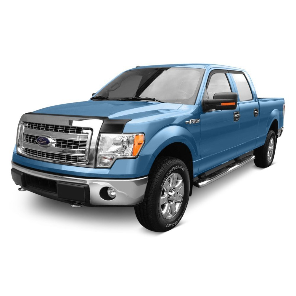 AVS 56044096 Tape-On Matte Black Low Profile Ventvisor and Aeroskin Hood Shield Combo Kit Ford F-150 15-20