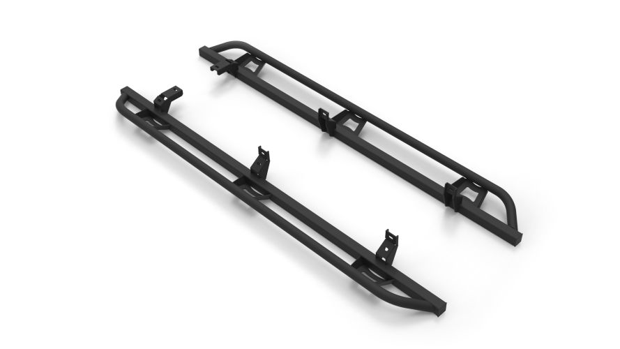 N-Fab TSF19CC-TX - Trailslider - Cab Len Side Steps(2) Black for Ford Ranger SuperCrew Cab 19-22