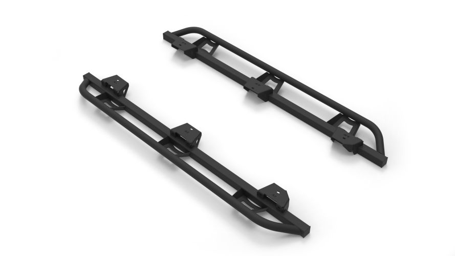 N-Fab TSJ184-TX - Trailslider - Cab Len Side Steps(2) Black for Jeep Wrangler JL 4-door 18-22