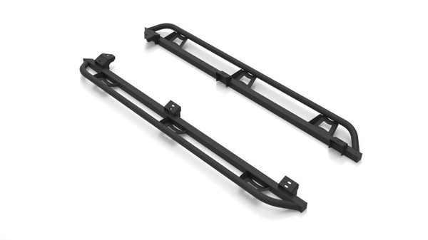 N-Fab TST16CC-TX - Trailslider - Cab Len Side Steps(2) Black for Toyota Tacoma 16-22 Double Cab