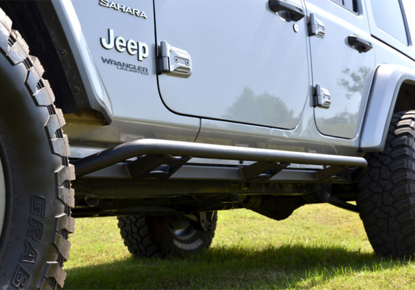 N-Fab TSJ184-TX - Trailslider - Cab Len Side Steps(2) Black for Jeep Wrangler JL 4-door 18-22