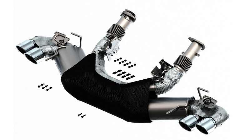 Borla 2020 Chevrolet Corvette C8 6.2L S-Type Exhaust System Dual Round A/C Tips 4inx 4.75in