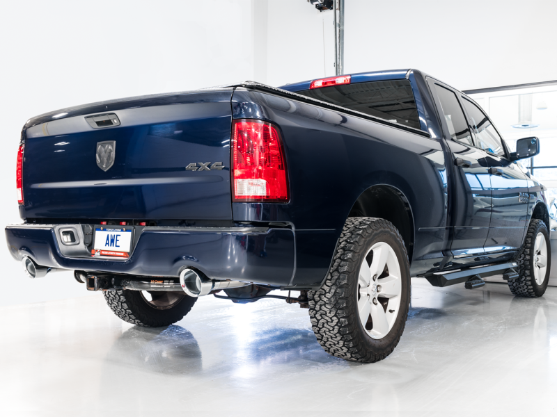 AWE Tuning 09-18 RAM 1500 5.7L (w/Cutouts) 0FG Dual Rear Exit Cat-Back Exhaust - Diamond Black Tips