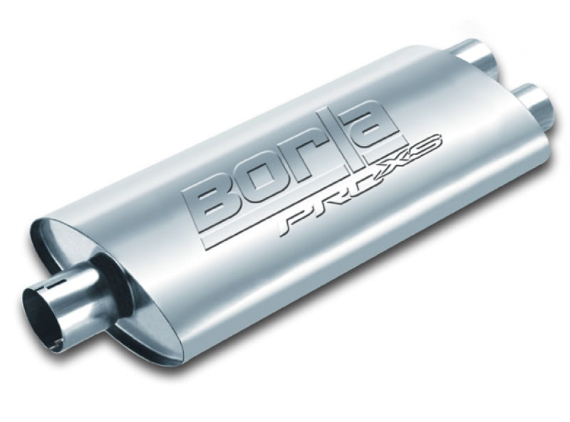 Borla Universal Center/Dual Oval 2.5in In/Dual 2.5in Out 19in x 4in x 9.5in Notched PRO-XS Muffler